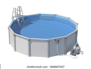 Swimming Pool 3D Illustration On White Background