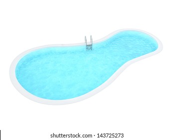 Swimming pool Isolated White