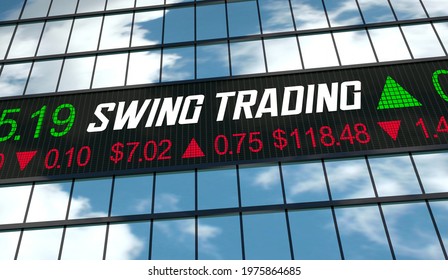 Swing Trading Overnight Buy Sell Stocks Investment Trader 3d Illustration