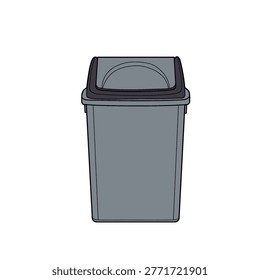 Swing-top Trash can - Front View