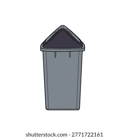 Swing-top Trash can - Side View
