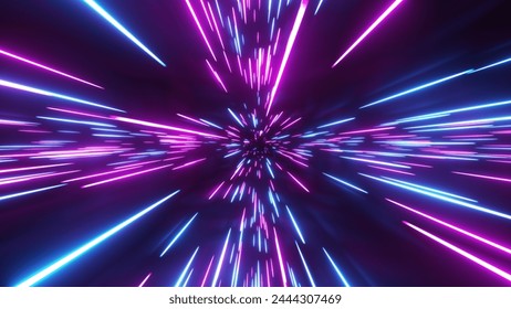 Swirl Hyper Jump Light Speed Lights Neon Colorful Flying High Space Galaxy Stock Illustration