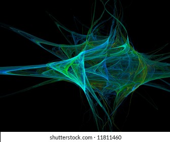 Swirling Fractal Rendering Looking Like A Particle Accelerator Collision