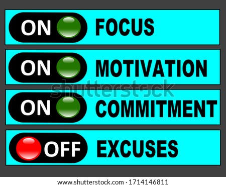 Switch board for focus, motivation, commitment and excuses