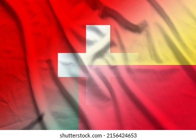Switzerland and Benin official flag transborder contract BEN CHE symbol country Benin Switzerland patriotism. 2d image