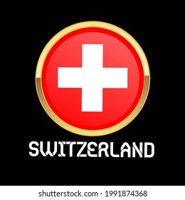 Switzerland Flag Circle Golden Rings Euro 2020