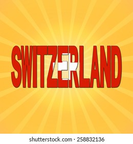 Switzerland Flag Text Sunburst Illustration Stock Illustration ...