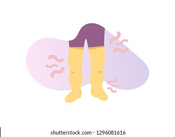 Swollen Legs Icon. Colorful Flat Illustration. Isolated On White Background. Raster Version.