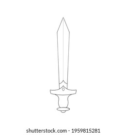 Sword Outline Knightly Sword Illustration White Stock Illustration ...