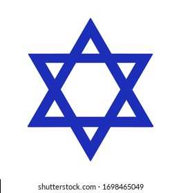 symbol blue star of david judaism jewish religion white background illustration