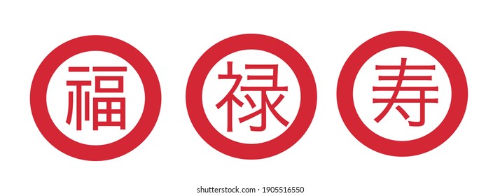 Symbol Chinese Bless Text Lucky In Red Circle