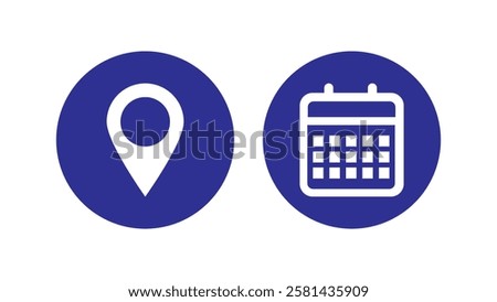 symbol of date and map icon