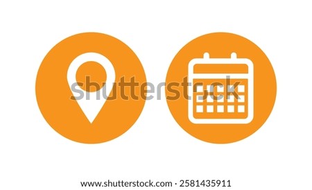 symbol of date and map icon