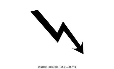 symbol of down arrow graph icon