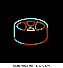 Symbol Drum Steelpan From Multi-colored Circles And Stripes. Red, Brown, Blue, White  