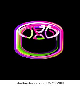 Symbol Drum Steelpan From Multi-colored Circles And Stripes. UFO Green, Purple, Pink  