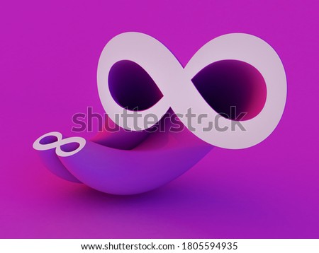 Symbol of infinity art info. Combination of figure 8. Infinity concept icon. 3D