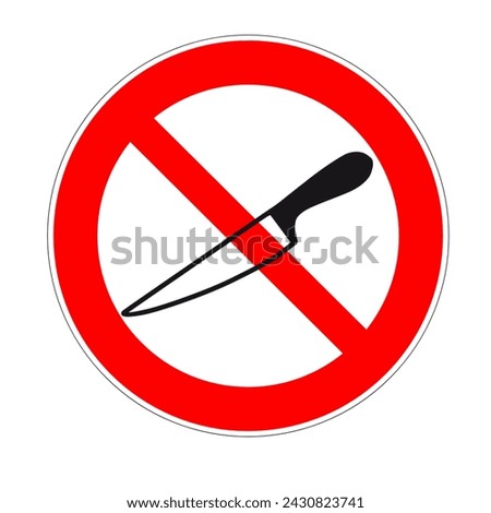 The symbol for not carrying sharp objects is prohibited on a red and white background
