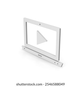      Symbol Notebook With Play Button3d illustration isolated on white background