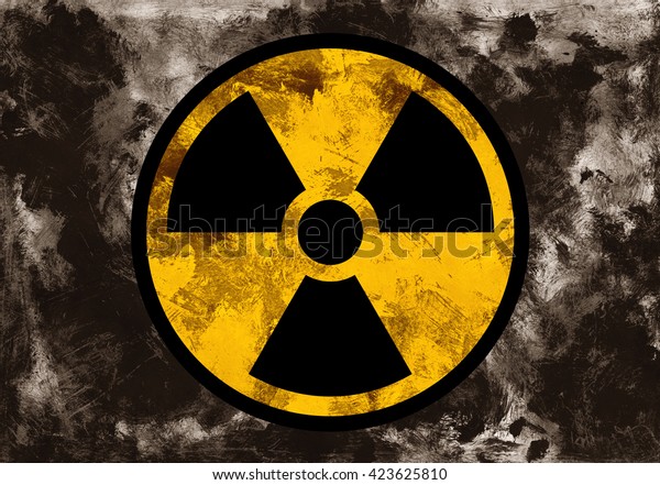 Illustrazione Stock 423625810 A Tema Simbolo Di Radioattivita E Radiazione Su