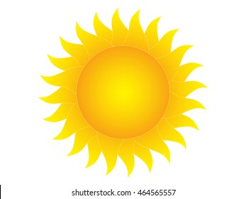 Symbol Of The Sun On A White Background