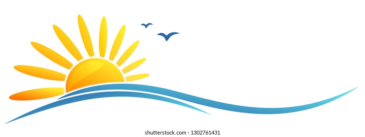 Sun Sea Symbol Stock Illustration 1217346997