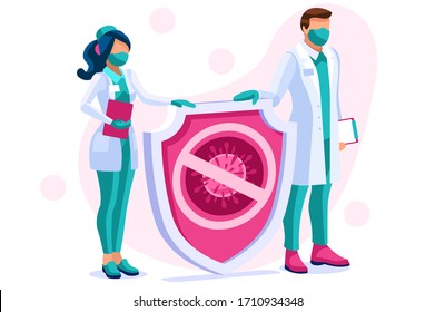 Symbolic Concept Coronavirus Infection Symbol. Stop Infectious Coronaviruses, Corona Virus Medical Alert For Signs And Symptoms. Infected World Fights Global Health Risk Of Viruses Pandemic Outbreak.