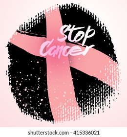 Symbols Breast Cancer Awareness Pink Ribbon Stock Illustration