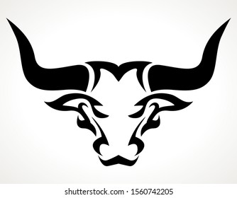 Symbols Bull Head Simple Black Stock Illustration 1560742205 | Shutterstock