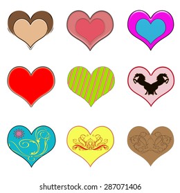 Similar Images, Stock Photos & Vectors of Two hearts sign. Four styles ...