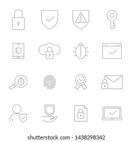 Symbols Privacy Icon Set Linear Style Stock Illustration 1438298342 ...