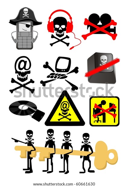 Symbols Representing Different Types Internet Security Stock