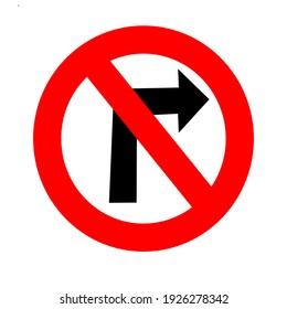 symbols or signs are prohibited from turning right