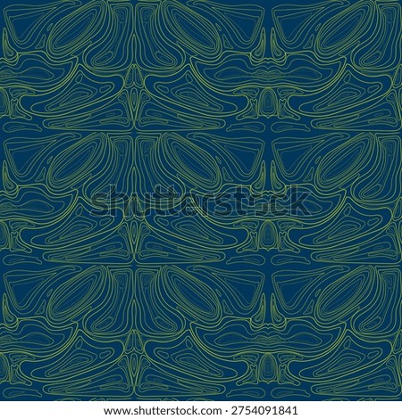 Symmetrical Green Line Abstract Pattern Background