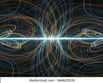 Symmetrical Quantum Mechanics Waves. 3d Illustration