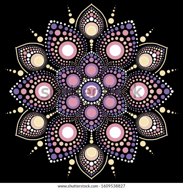 Symmetry Art Technique Mandala By Color Stock Illustration 1609538827
