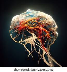 Synapse Nerves In Brain Illustration Digital Art 3D Render