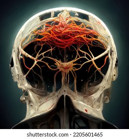 Synapse Nerves In Brain Illustration Digital Art 3D Render