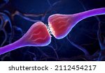 Synapse and Neuron cells sending electrical chemical signals . 3D illustration