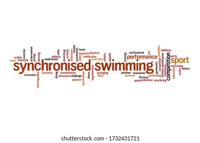 Synchronised Swimming Cloud Concept On White Background