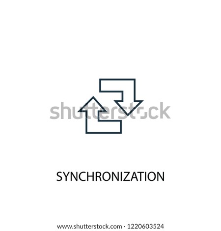 synchronization concept line icon. Simple element illustration. synchronization concept outline symbol design. Can be used for web and mobile UI/UX