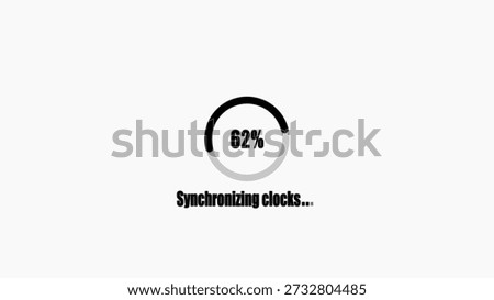 Synchronizing clocks progress bar 62 percent complete