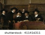 The Syndics, by Rembrandt van Rijn, 1662, Dutch painting, oil on canvas. The painting, original title was, 