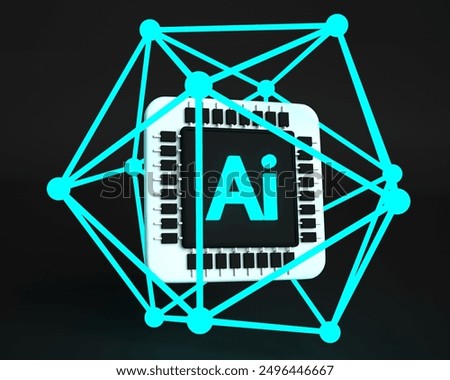 The Synergy of Artificial Intelligence (AI) and Technical Innovations in Modern Science on black background 3d rendering
