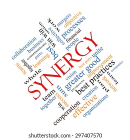 Synergy Word Cloud Concept Angled Great Stock Illustration 297407570 ...