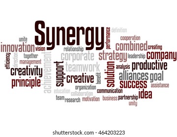 Synergy Word Cloud Concept On White Stock Illustration 464203223 ...