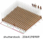A syntagma, the basic tactical unit of the Macedonian phalanx (an evolution of the greek phalanx). The phalangites were arranged in compact rows of 16 x 16 men (256 men)
