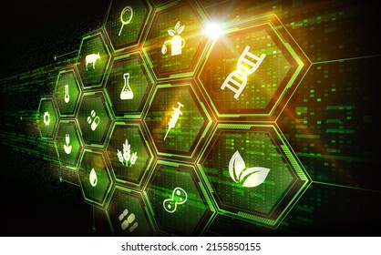 Synthetic Biology Concept - SynBio - Novel Field Of Science That Engineers Life Forms For Human Benefit With Wide Ranging Applications - Conceptual Illustration With Biology-related Icons 