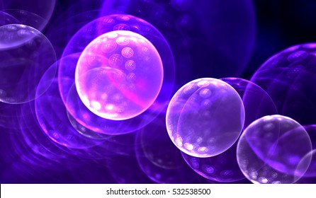 Synthetic cells background, 3D illustration