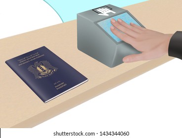 	Syrian Passport Control - Check In Giving Passport Fingerprint Sensor 